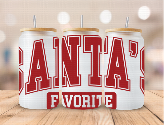 Christmas Red Santas Favorite - 16 oz / 20 oz Libby UV DTF Wrap