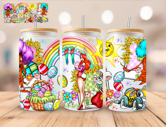 Rainbow Roger Rabbit - 16 oz / 20 oz Libby UV DTF Wrap EXCLUSIVE DESIGN