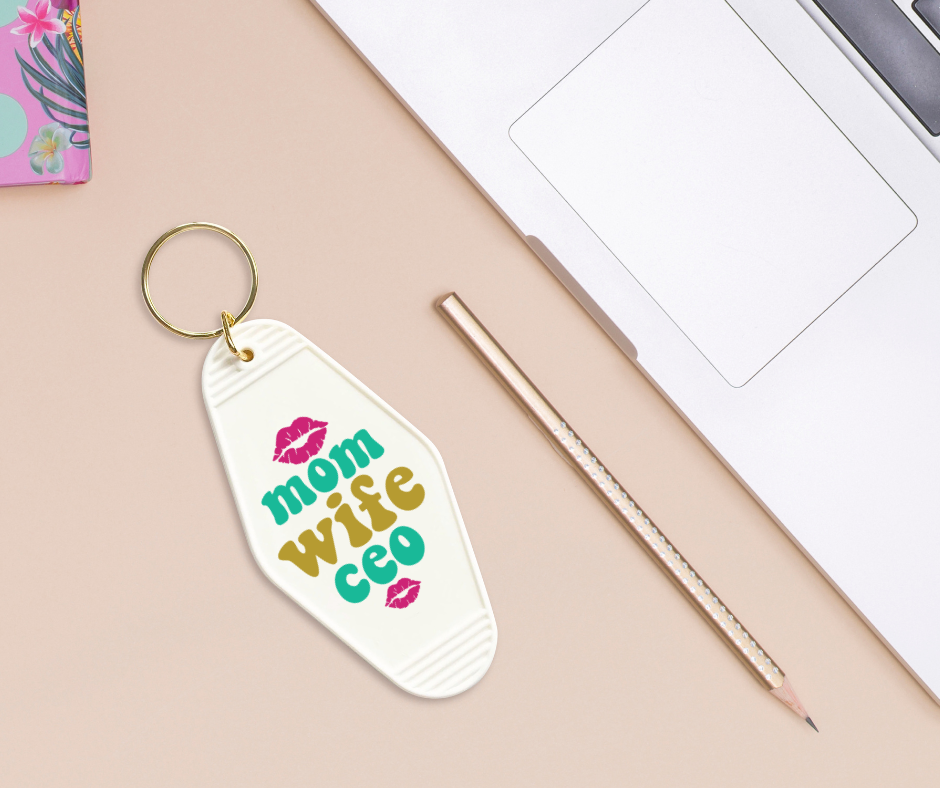 Mom Wife CEO - UVDTF Motel Keychain Set Of 6