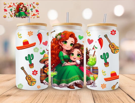 Cinco De Mayo Archery Princess - 16 oz / 20 oz Libby UV DTF Wrap