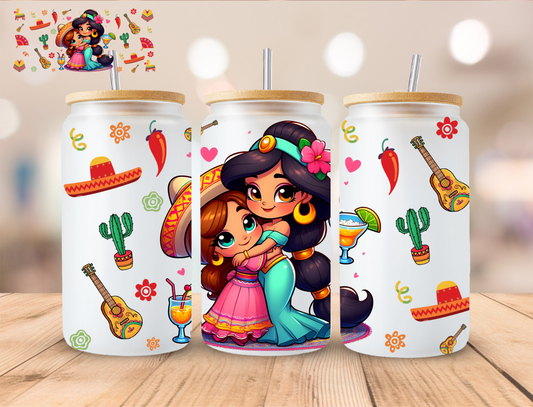 Cinco De Mayo Tiger Princess - 16 oz / 20 oz Libby UV DTF Wrap