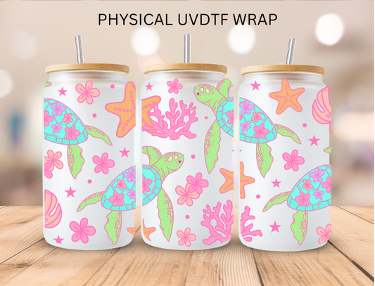 Pastel Sea Turtles - 16 oz / 20 oz Libby UV DTF Wrap