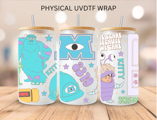 Monsters School - 16 oz / 20 oz Libby UV DTF Wrap
