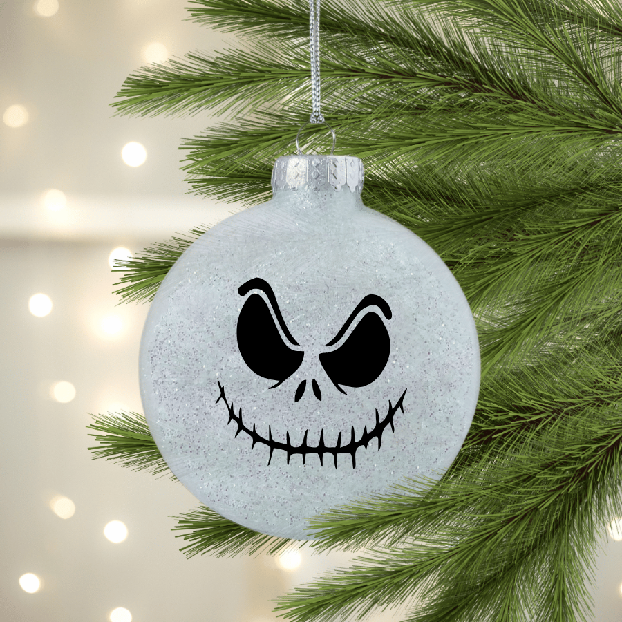 Evil Skeleton Face UV DTF Christmas Ornament Decal