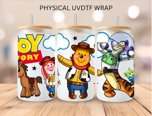 Pooh And Friends Toys - 16 oz / 20 oz Libby UV DTF Wrap