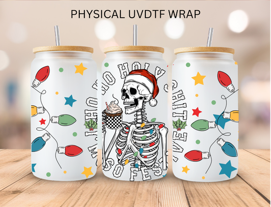 Christmas Skeleton Im SO Festive - 16 oz / 20 oz Libby UV DTF Wrap