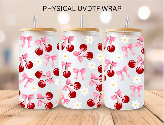 Coquette Cherries - 16 oz / 20 oz Libby UV DTF Wrap