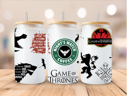 Game Of Thrones - 16 oz / 20 oz Libby UV DTF Wrap