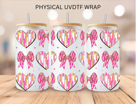 Valentines Brushstroke Hearts - 16 oz / 20 oz Libby UV DTF Wrap