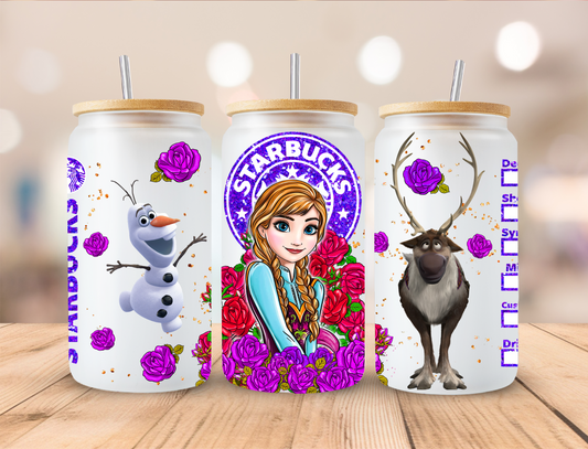 Snowman Princess Coffee SB - 16 oz / 20 oz Libby UV DTF Wrap