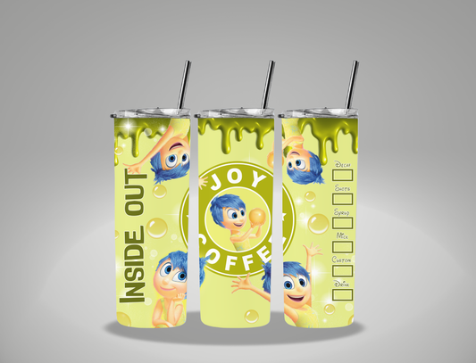 Happy Emotion Character - 20oz Skinny Tumbler / 25 Oz Glass Tumbler Wrap EXCLUSIVE