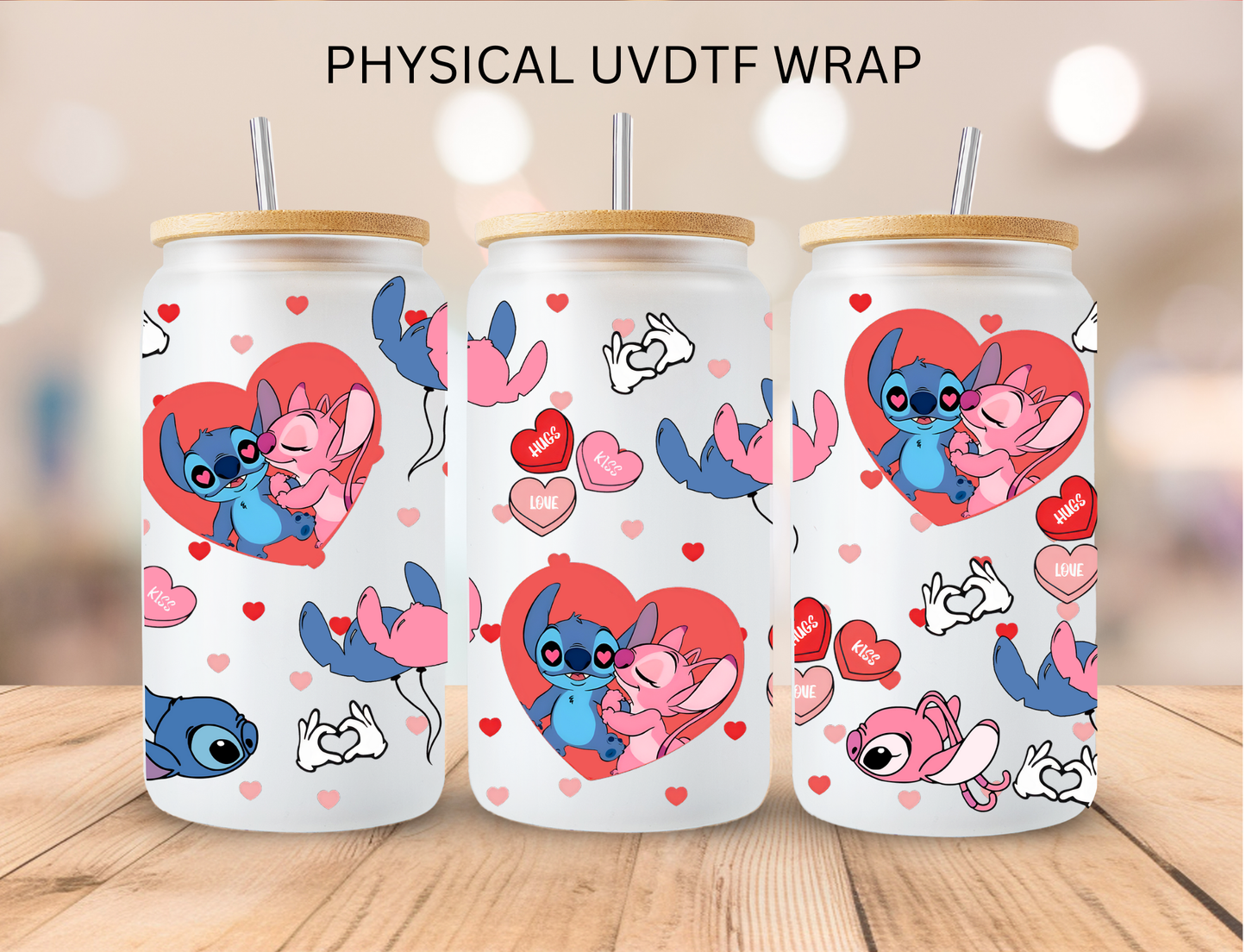 Valentines Blue Alien Girlfriend Love - 16 oz / 20 oz Libby UV DTF Wrap