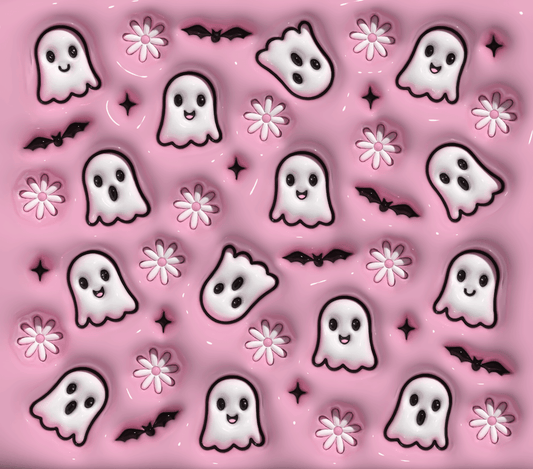 Puff Inflated Halloween Ghosts and Bats - 20 Oz Sublimation Transfer