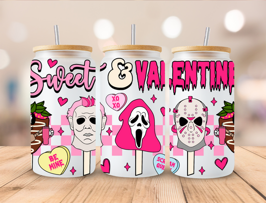 Valentines Horror Pink Sweet Lolipop Crew - 16 oz / 20 oz Libby UV DTF Wrap