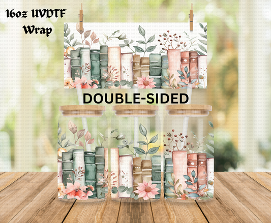 Lined Books Bookish - 16 oz Libby UV DTF DOUBLESIDED Wrap RTS