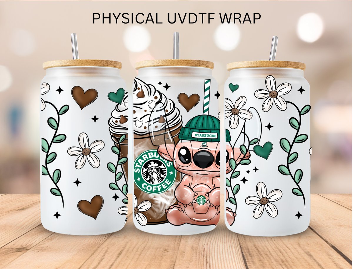 Iced Coffee Alien - 16 oz / 20 oz Libby UV DTF