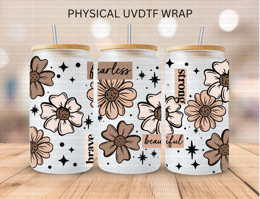 Floral Neutral Affirmations - 16 oz / 20 oz Libby UV DTF
