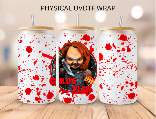 Childs Play Chuky - 16 oz / 20 oz Libby UV DTF Wrap