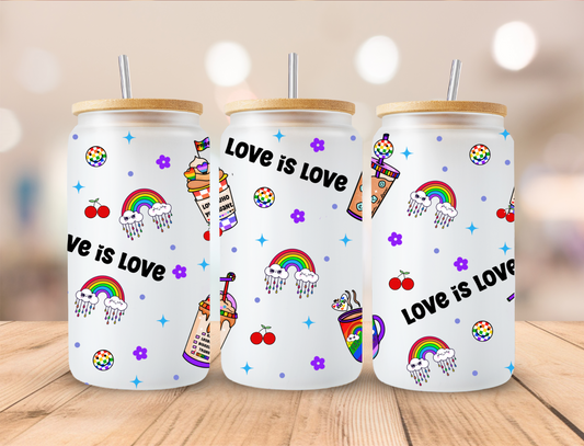 Pride Love Is Love - 16 oz / 20 oz Libby UV DTF Wrap