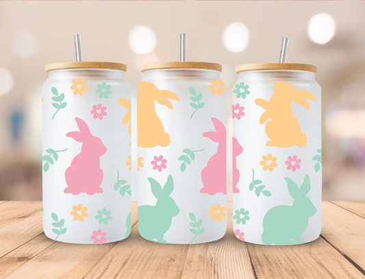 Pastel Easter Rabbits - 16 oz / 20 oz Libby UV DTF Wrap