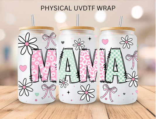 Floral Mama - 16 oz / 20 oz Libby UV DTF Wrap