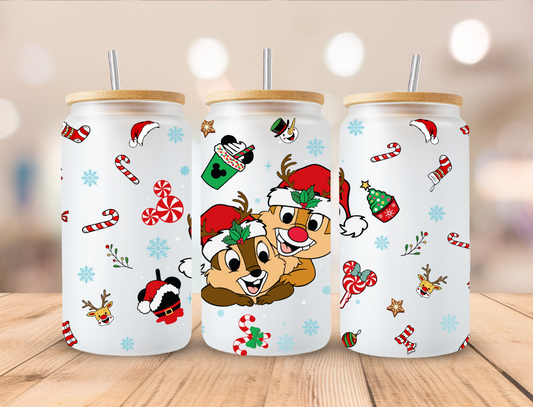 Chipmunk Christmas - 16oz Libby UV DTF Wrap