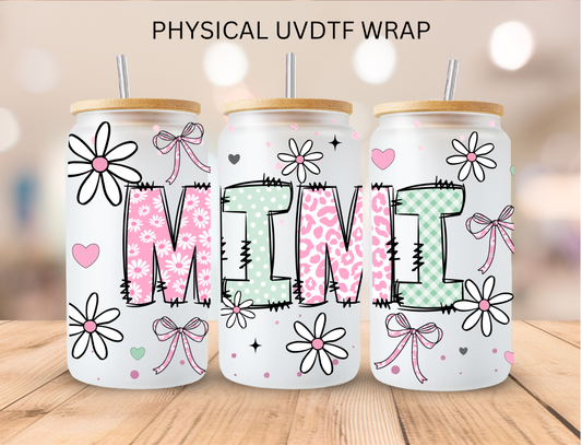 Mimi Floral - 16 oz / 20 oz Libby UV DTF Wrap
