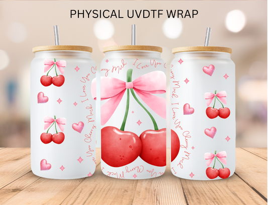 Valentines Cherry Coquette - 16 oz / 20 oz Libby UV DTF Wrap