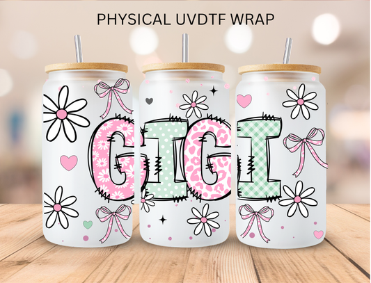 Gigi Floral - 16 oz / 20 oz Libby UV DTF Wrap