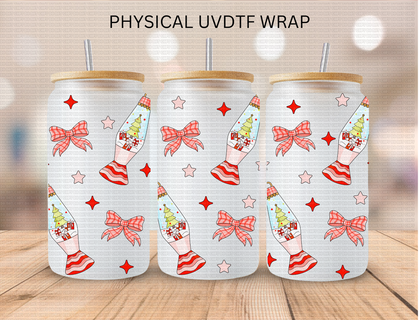 Christmas Lava Lamp - 16 oz / 20 oz Libby UV DTF Wrap