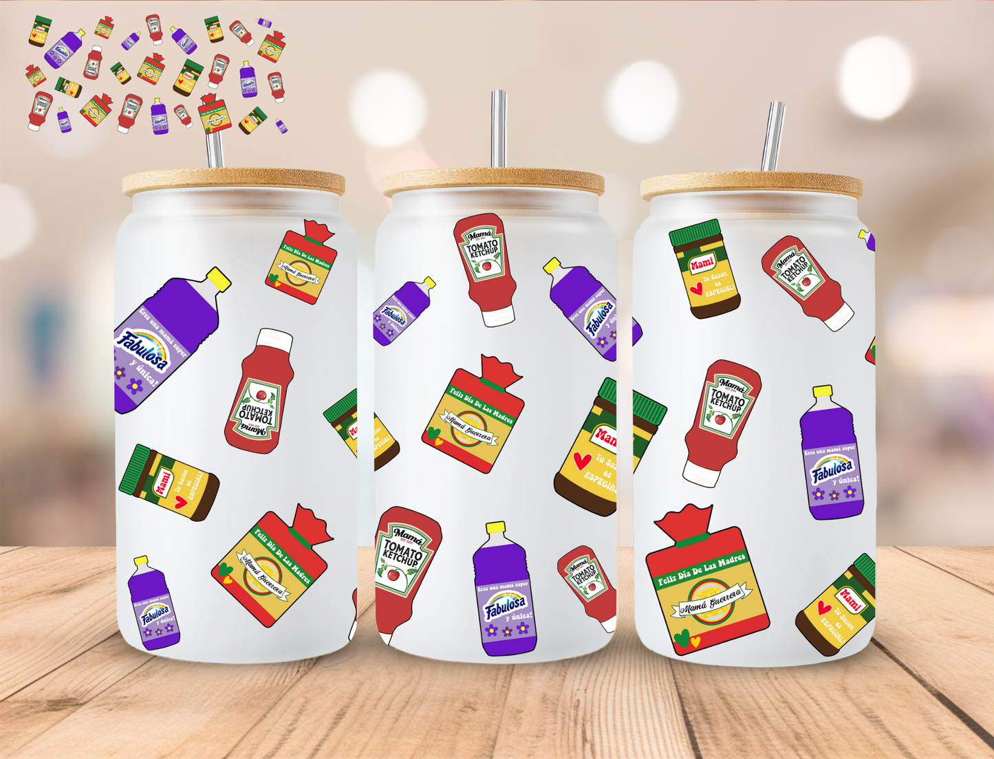 Spanish Goods - 16 oz / 20 oz Libby UV DTF Wrap