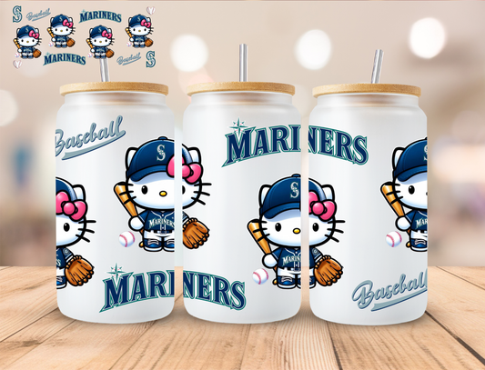 Kitty Marines Baseball - 16 oz / 20 oz Libby UV DTF Wrap