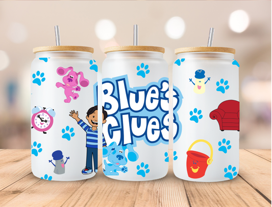 Blue Dog Red couch - 16 oz / 20 oz Libby UV DTF Wrap