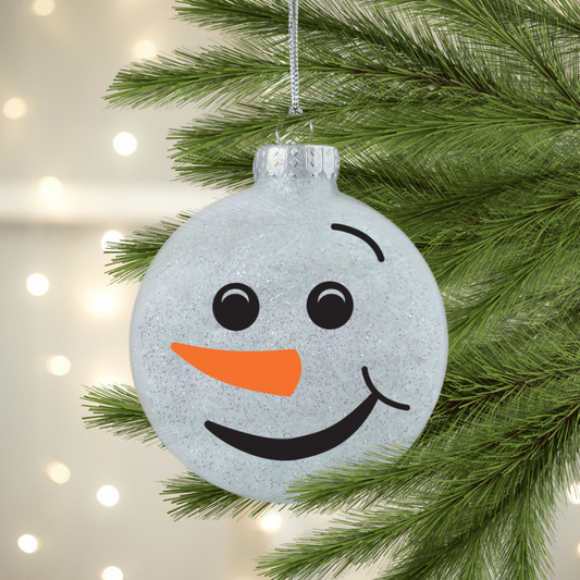 Smily Snowman Face UV DTF Christmas Ornament Decal