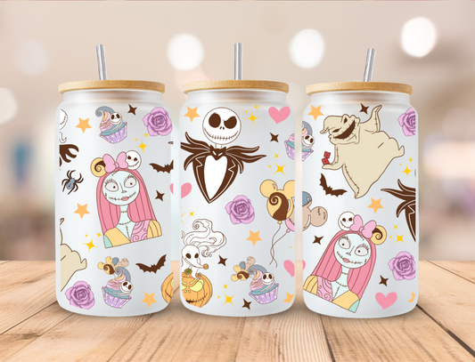 Pastel Halloween Village - 16oz Libby UV DTF Wrap