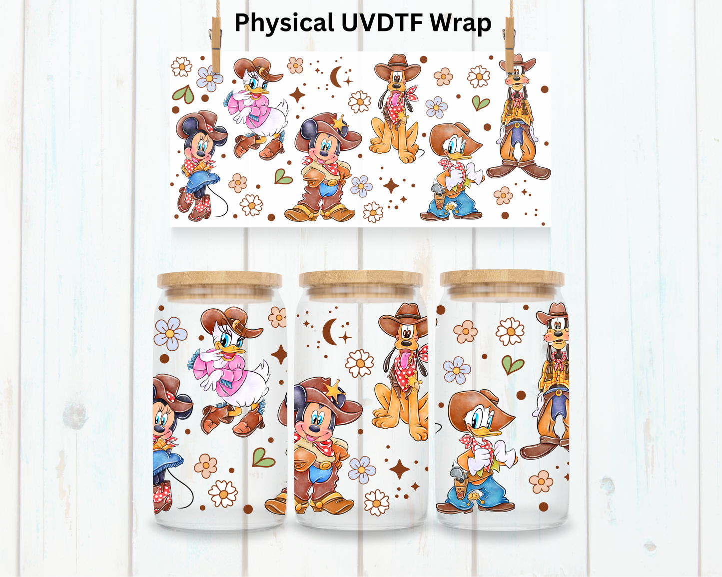 Mouse Friends Cowboys And Girls - 16 oz / 20 oz Libby UV DTF