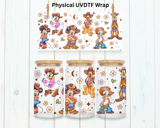 Mouse Friends Cowboys And Girls - 16 oz / 20 oz Libby UV DTF