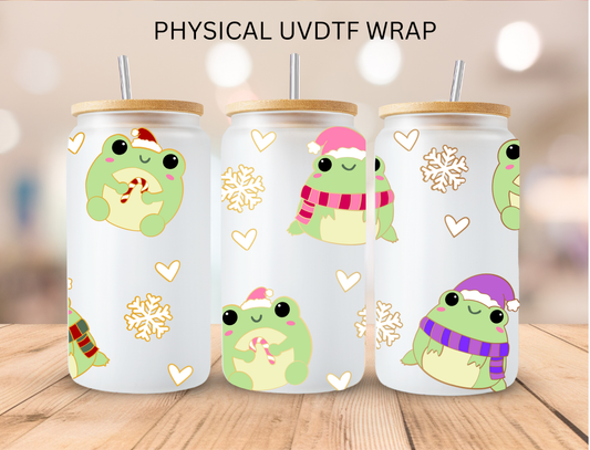 Christmas Frogs - 16 oz / 20 oz Libby UV DTF Wrap