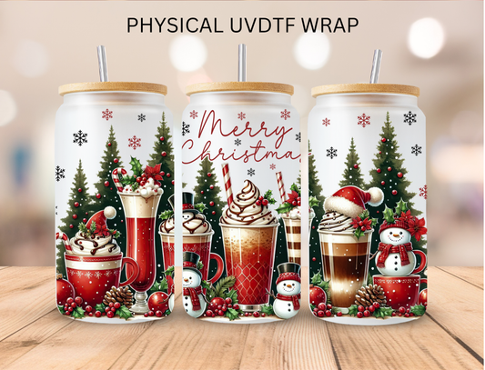 Christmas Ice-cream Frappes - 16 oz / 20 oz Libby UV DTF Wrap