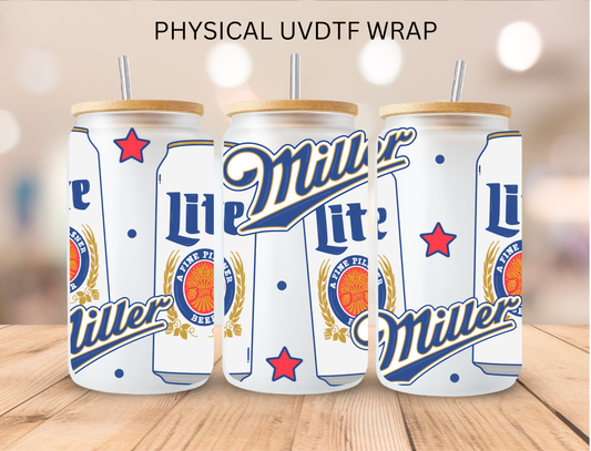 Miller Lite - 16 oz / 20 oz Libby UV DTF Wrap