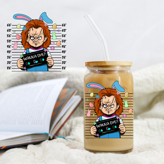 Chucky Horror Easter Character Mugshot - UVDTF decal