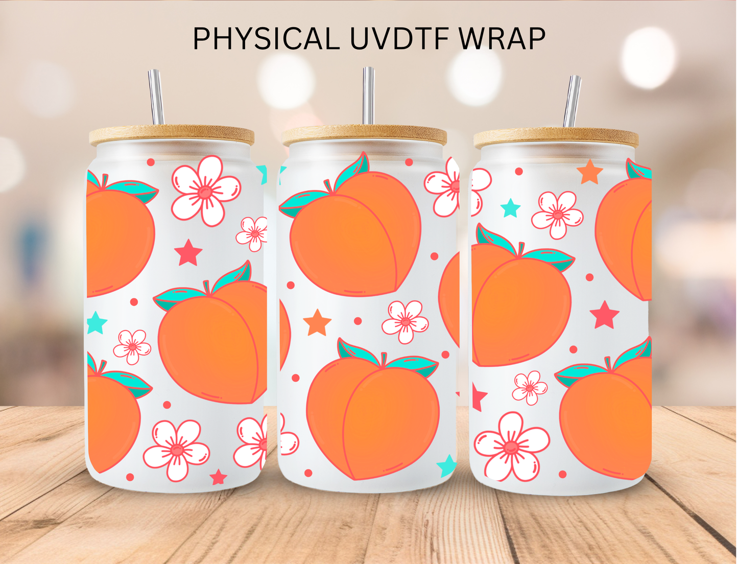 Peaches - 16 oz / 20 oz Libby UV DTF Wrap