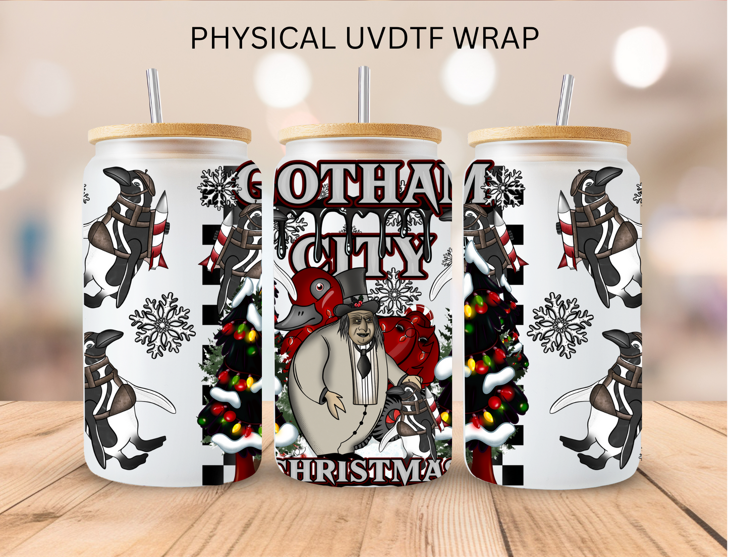 Gotham Christmas - 16 oz / 20 oz Libby UV DTF Wrap