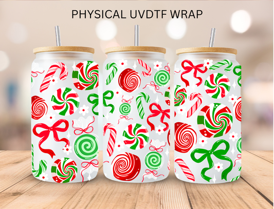 Christmas Peppermint - 16 oz / 20 oz Libby UV DTF Wrap