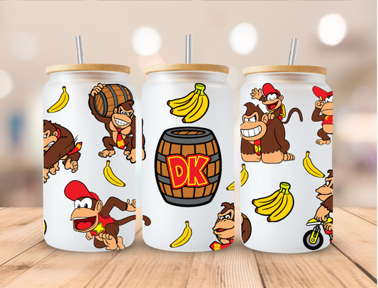 Donkey Kong Video Game - 16 oz / 20 oz Libby UV DTF Wrap