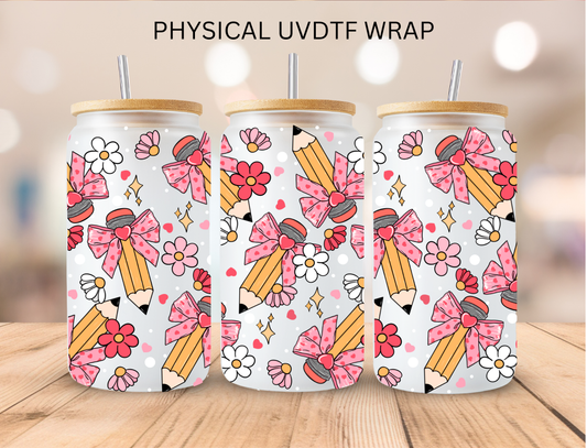 School Boho Pencils - 16 oz / 20 oz Libby UV DTF