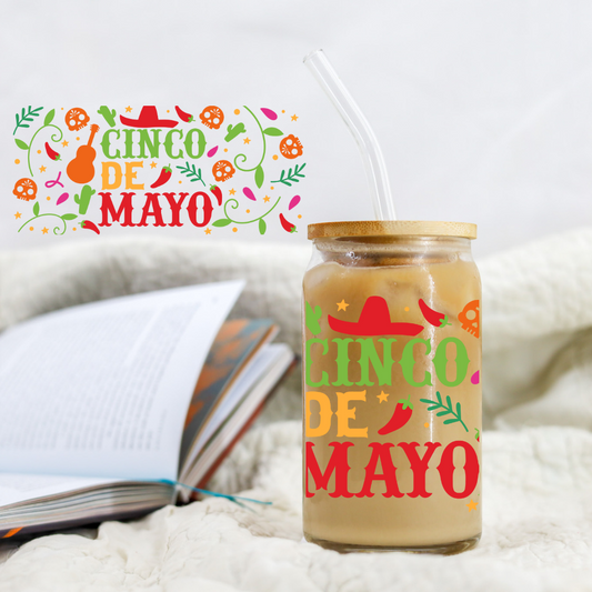 Cinco De Mayo - 16 oz Libby UV DTF Wrap