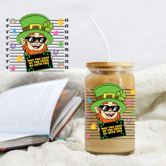 St Patricks Day Leprecaun Mugshot - UVDTF decal