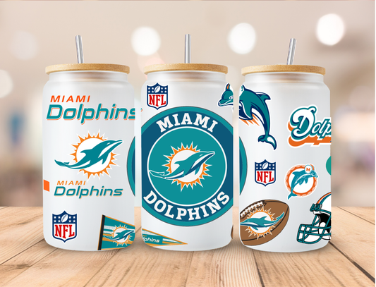 Miami Dolphins - 16 oz / 20 oz Libby UV DTF Wrap