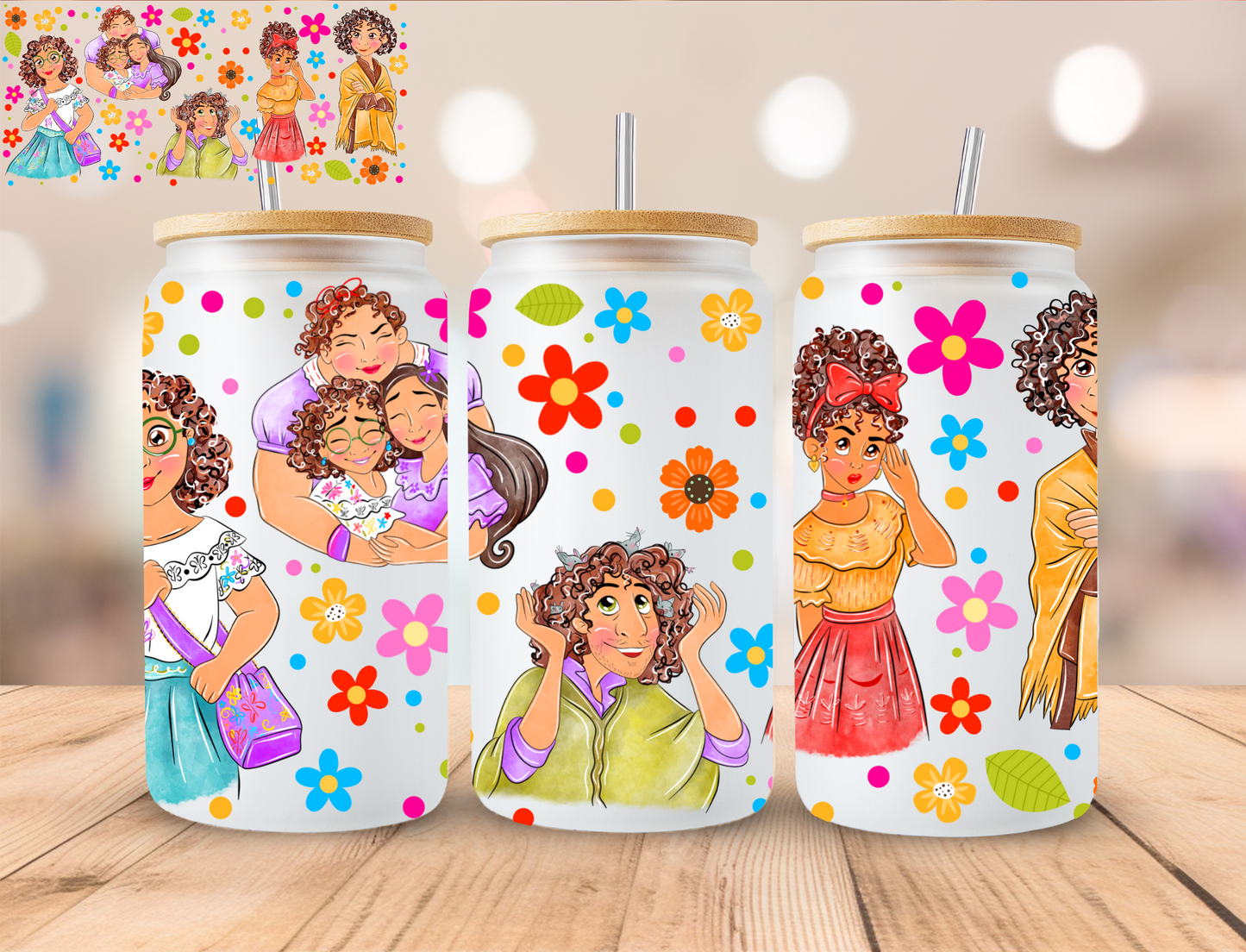 Watercolor Magical House - 16 oz / 20 oz Libby UV DTF Wrap